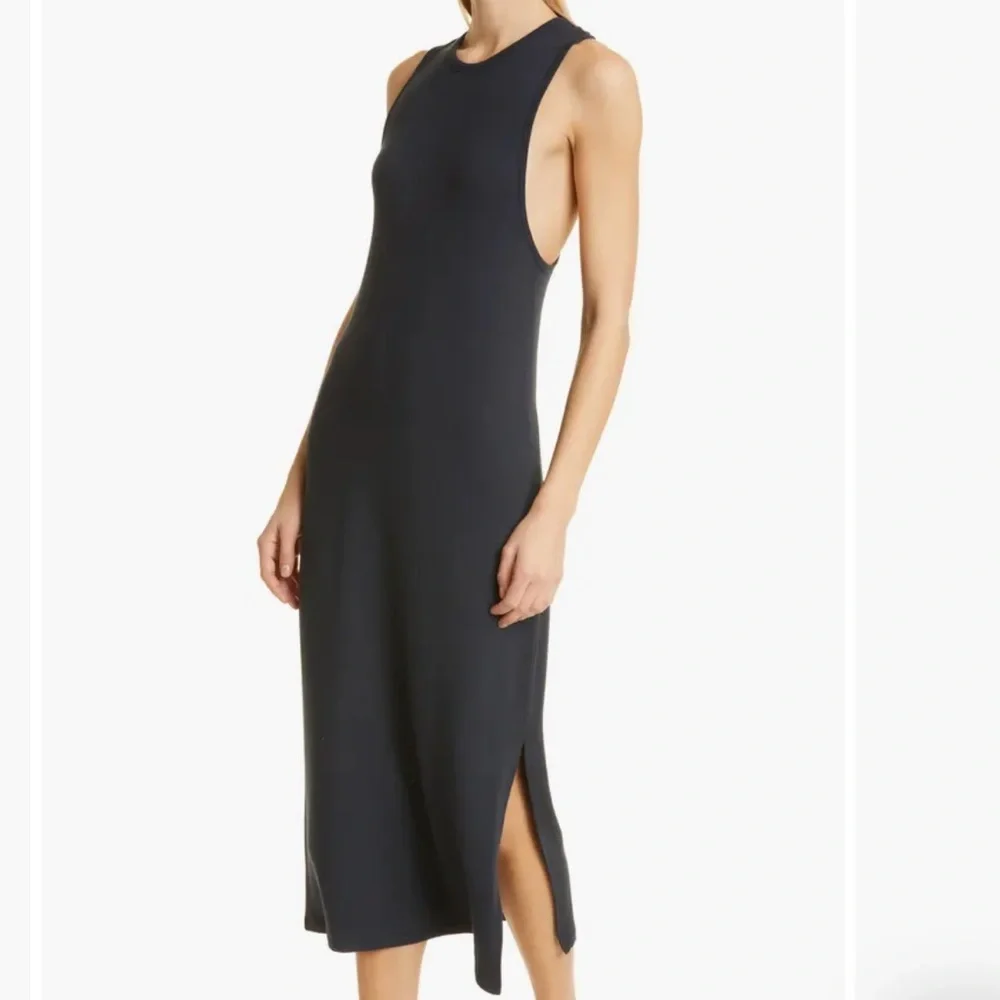 Rag & Bone Sydney Tank Dress Size M Cream Backless Maxi Slits The Row Inspired
